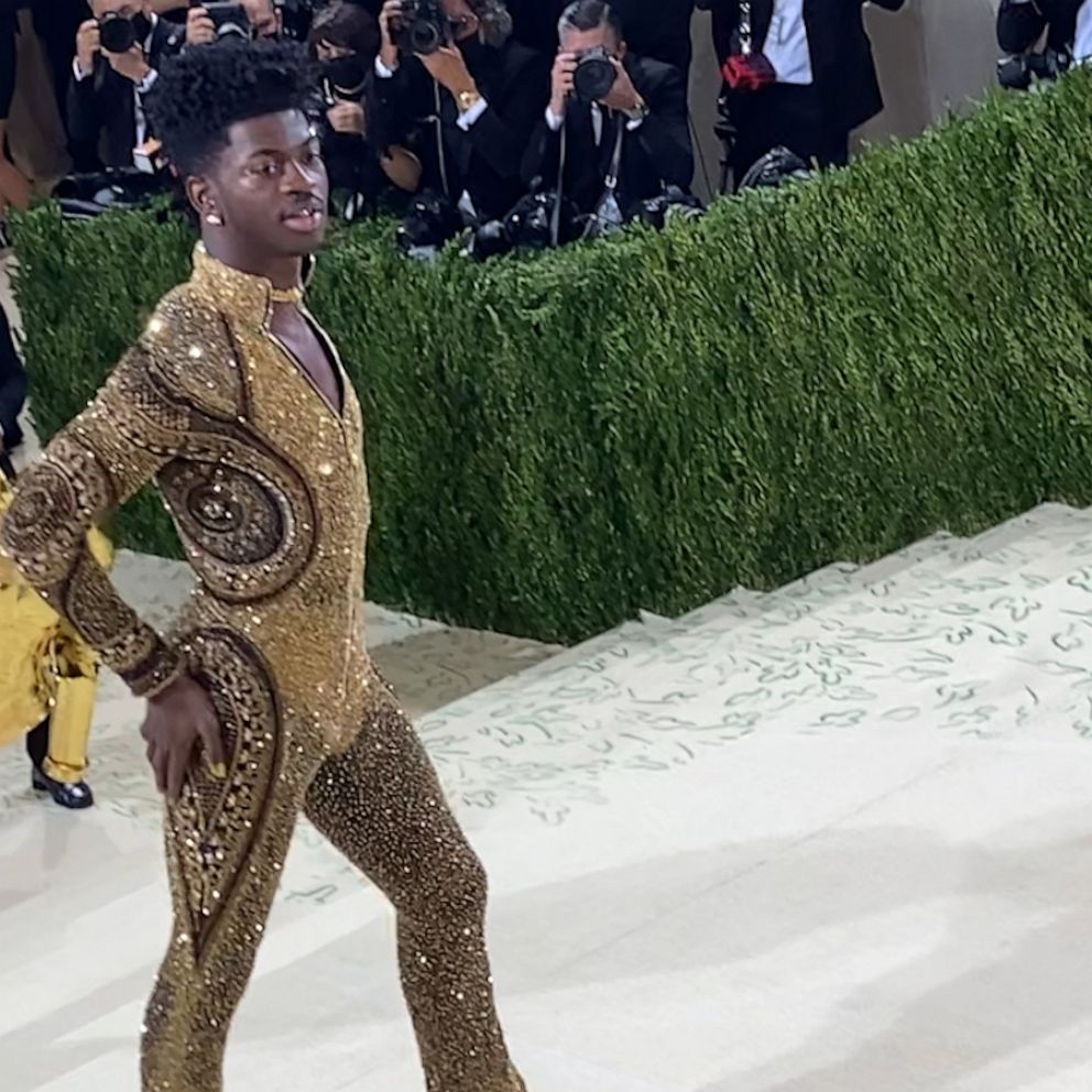 Lil Nas X Appears Near Naked At Met Gala In Metallic G String News My