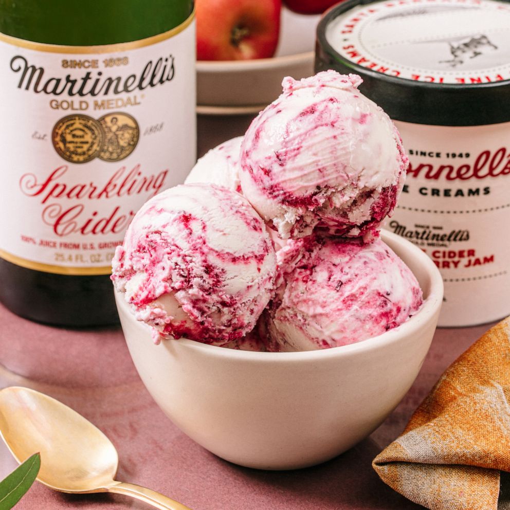 PHOTO: Martinelli's Sparkling Cider and McConnell's Fine Ice Cream first-ever collaboration.