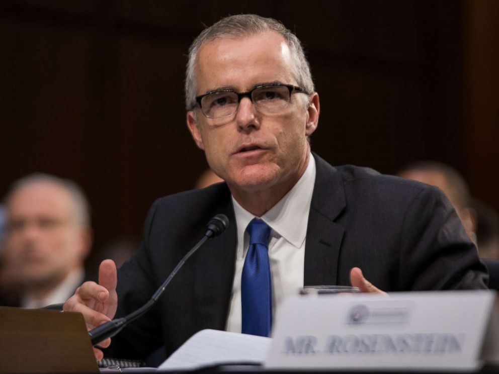 PHOTO: Acting FBI Director Andrew McCabe, testified in front of the Senate Intelligence Committee, on Capitol Hill, June 7, 2017. 