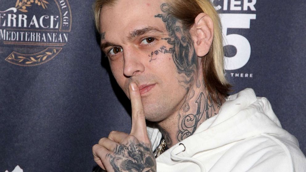 PHOTO: Singer and producer Aaron Carter arrives at the "Kings of Hustler" male revue on Feb. 12, 2022 in Las Vegas.