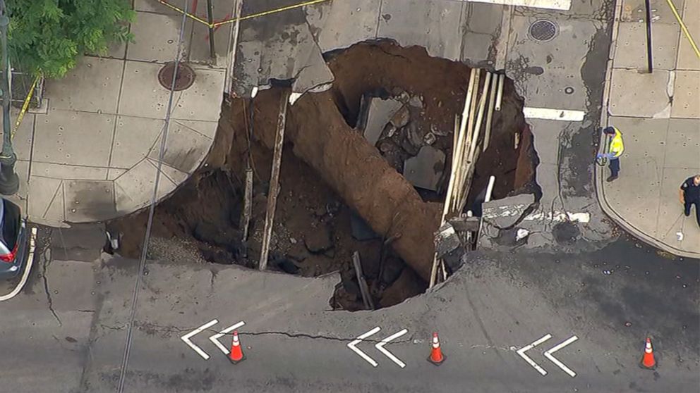 Watch Massive Sinkhole Open Up At NYC Intersection ABC News