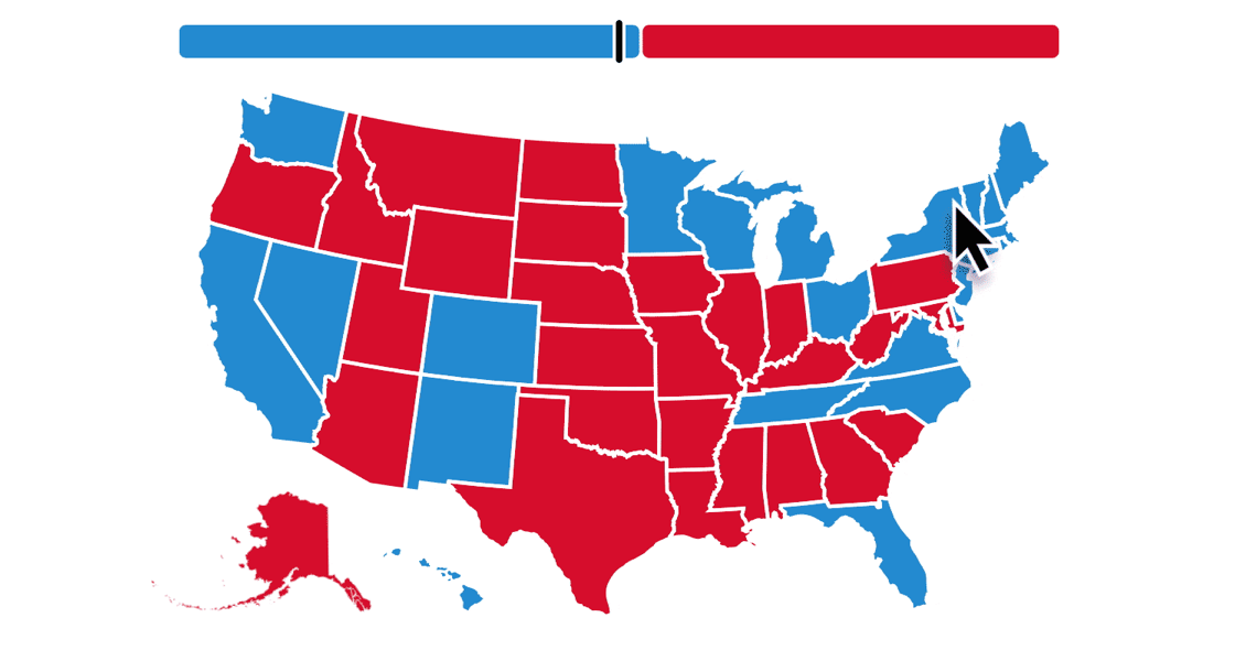 Map Of Presidential Wins 2020 Electoral Interactive Map - Abc News