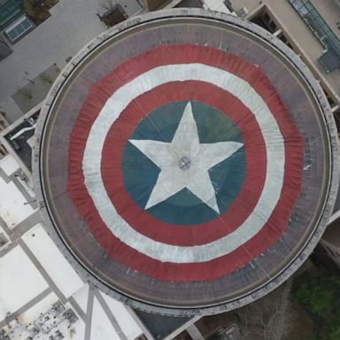 VIDEO: Students deck out dome with Captain America shield