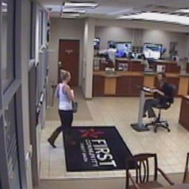 VIDEO: Texas woman on scouting second bank for robbery