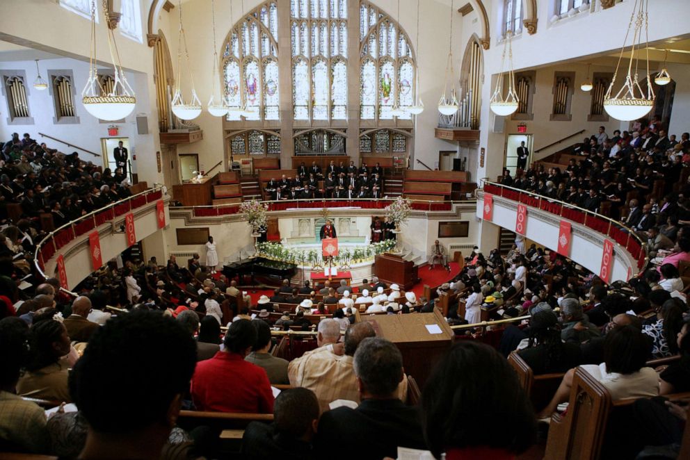 PHOTO: In this March 24, 2008, file photo Easter Sunday Mass with Reverend Dr. Calvin O. Butts III is shown at the Abyssinian Baptist Church in Harlem, New York.