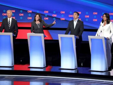 PHOTO:Democratic presidential candidate Sen. Kamala Harris (D-CA)speaks during the Democratic Presidential Debate, July 31, 2019, in Detroit.