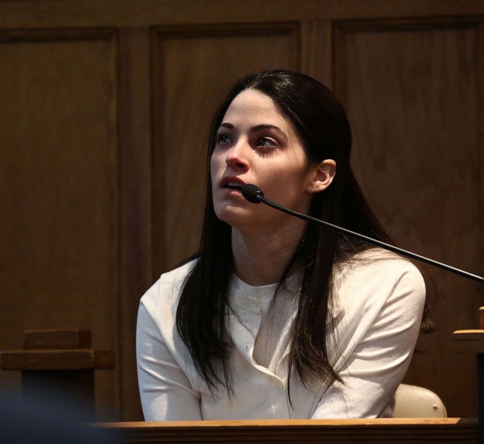 PHOTO: Nicole Addimando appears on the witness stand during her murder trial in the courtroom of Hon. Edward McLoughlin on March 25, 2019.