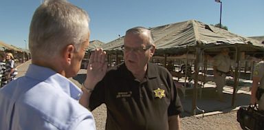 PHOTO: Fusion's Jorge Ramos challenges Sheriff Joe Arpaio at "Tent City Jail" in Phoenix, Arizona. 