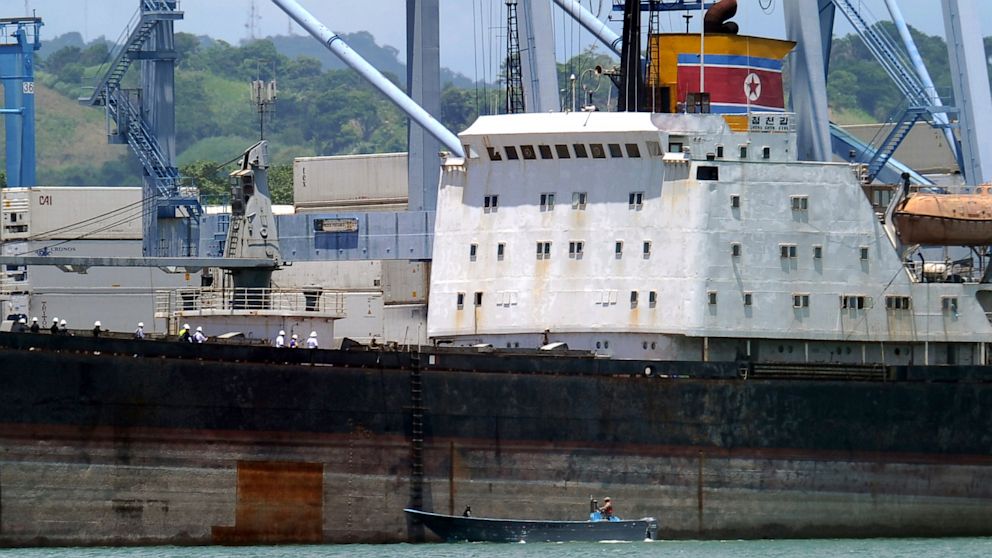 PHOTO: The Chong Chon Gang, a North Korean cargo ship, was detained in Panama on July 10th, as it made its way from Cuba to the Asian country. It carried several weapons and engines for Mig-21 fighter jets.
