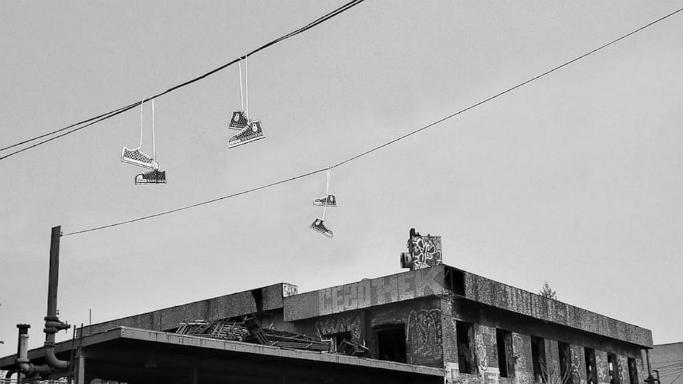 Matt Bate's short film tracks sneakers hanging on telephone wires in Brooklyn and beyond.