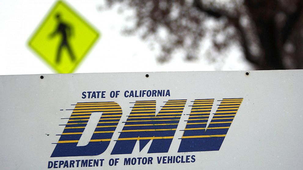 A sign at the State of California Department of Motor Vehicles (DMV) February 6, 2009 in Pasadena, California.
