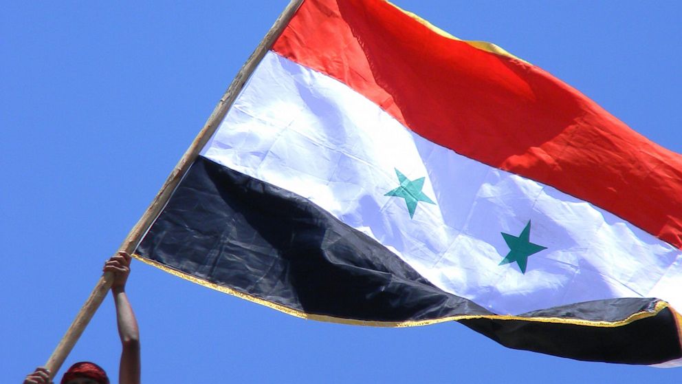 A man holds the Syrian Arab Republic flag in this 2010 photo.