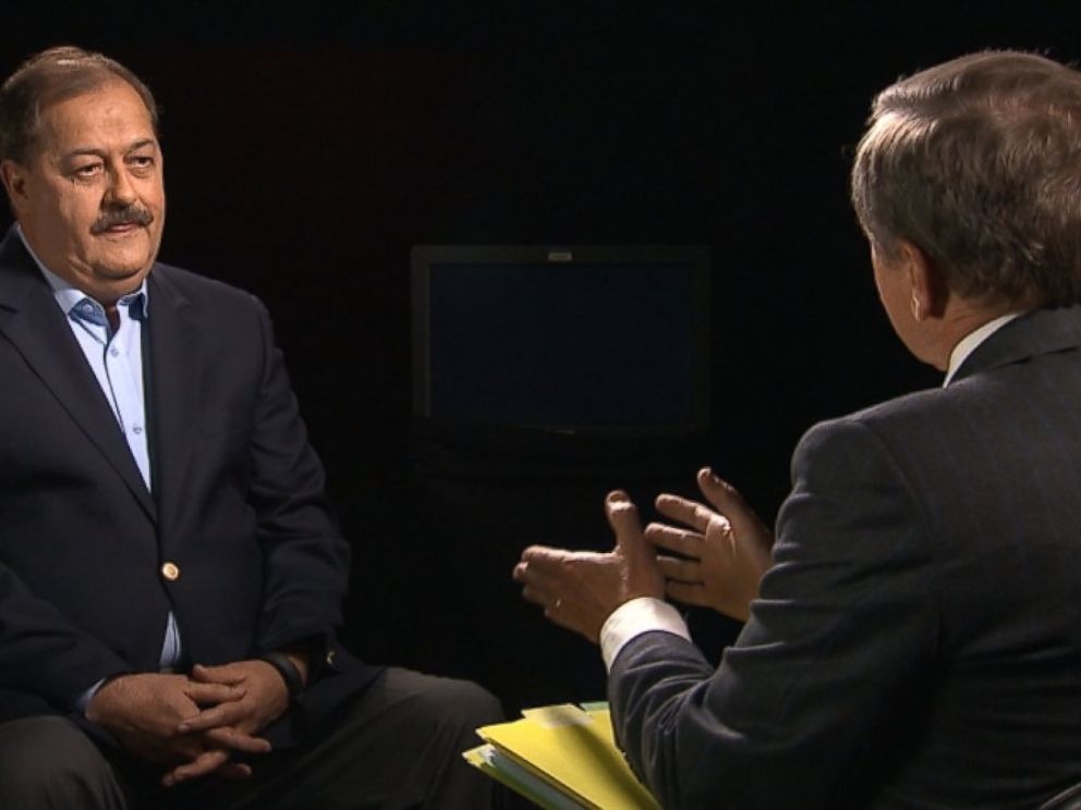 PHOTO: Don Blankenship sits down with ABC News Chief Investigative Correspondent Brian Ross.