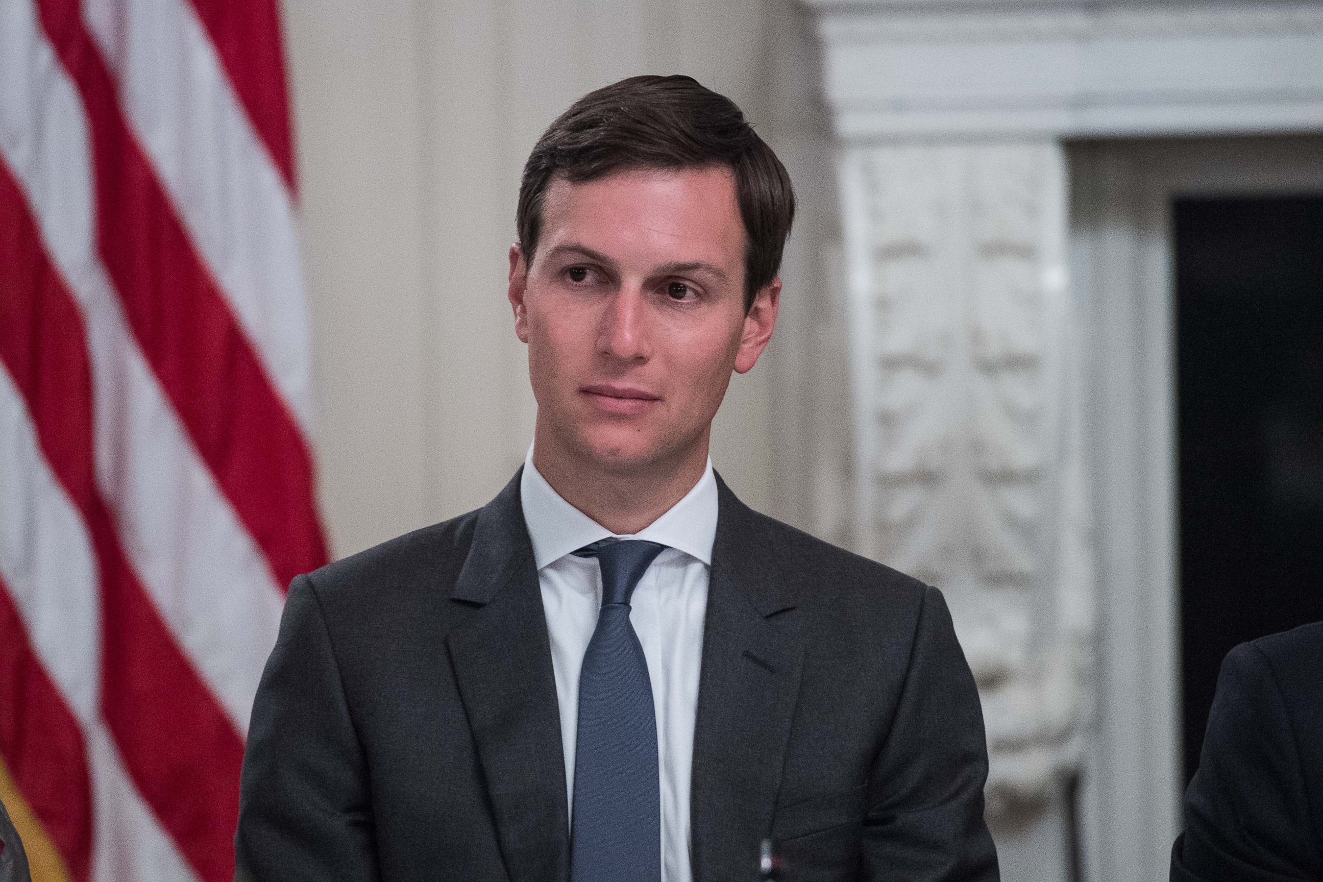 PHOTO: Jared Kushner, son-in-law and senior adviser of President Donald Trump, listens to a speaker during an American Technology Council roundtable at the White House, on June 19, 2017, in Washington.