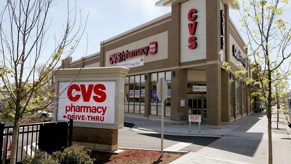 A sign marks the location of a newly-opened CVS pharmacy, May 5, 2004, in Chicago.
