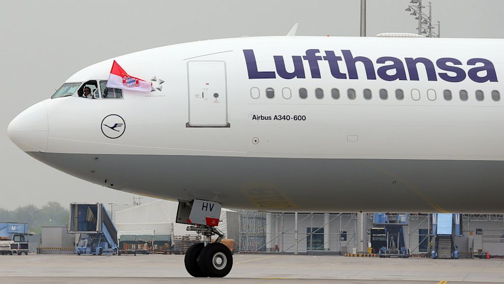 A Lufthansa Airbus A 340-600 plane is shown in this file photo. 
