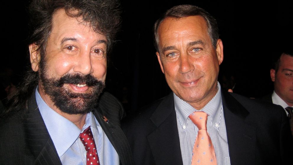 Thompson, whose real name and identity are unknown, used the money collected by his charitable group to make donations to prominent politicians, nearly all of them Republicans. Here he is with Rep. John Boehner, R.-Ohio, now Speaker of the House.