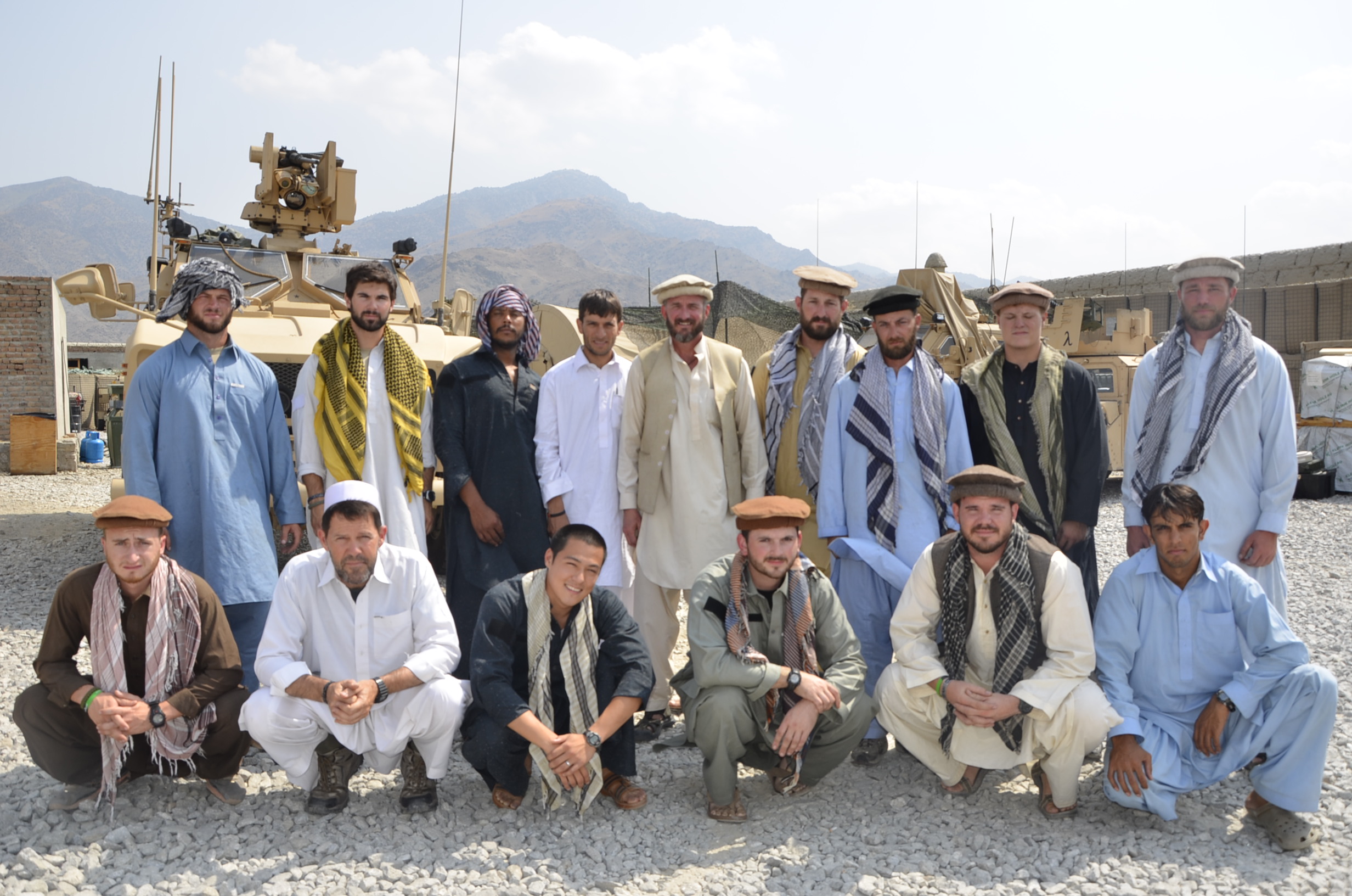 PHOTO: Former Special Forces Maj. Jim Gant, center, insisted that his troops dress like locals in eastern Afghanistan to better win their trust. 