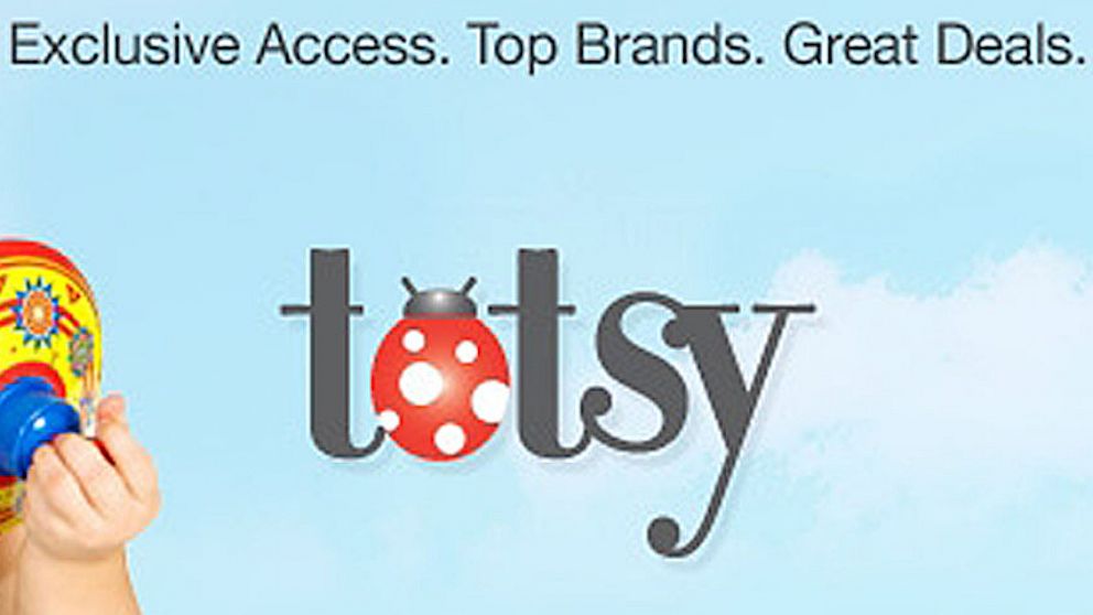 Totsy.com website logo is seen here. 