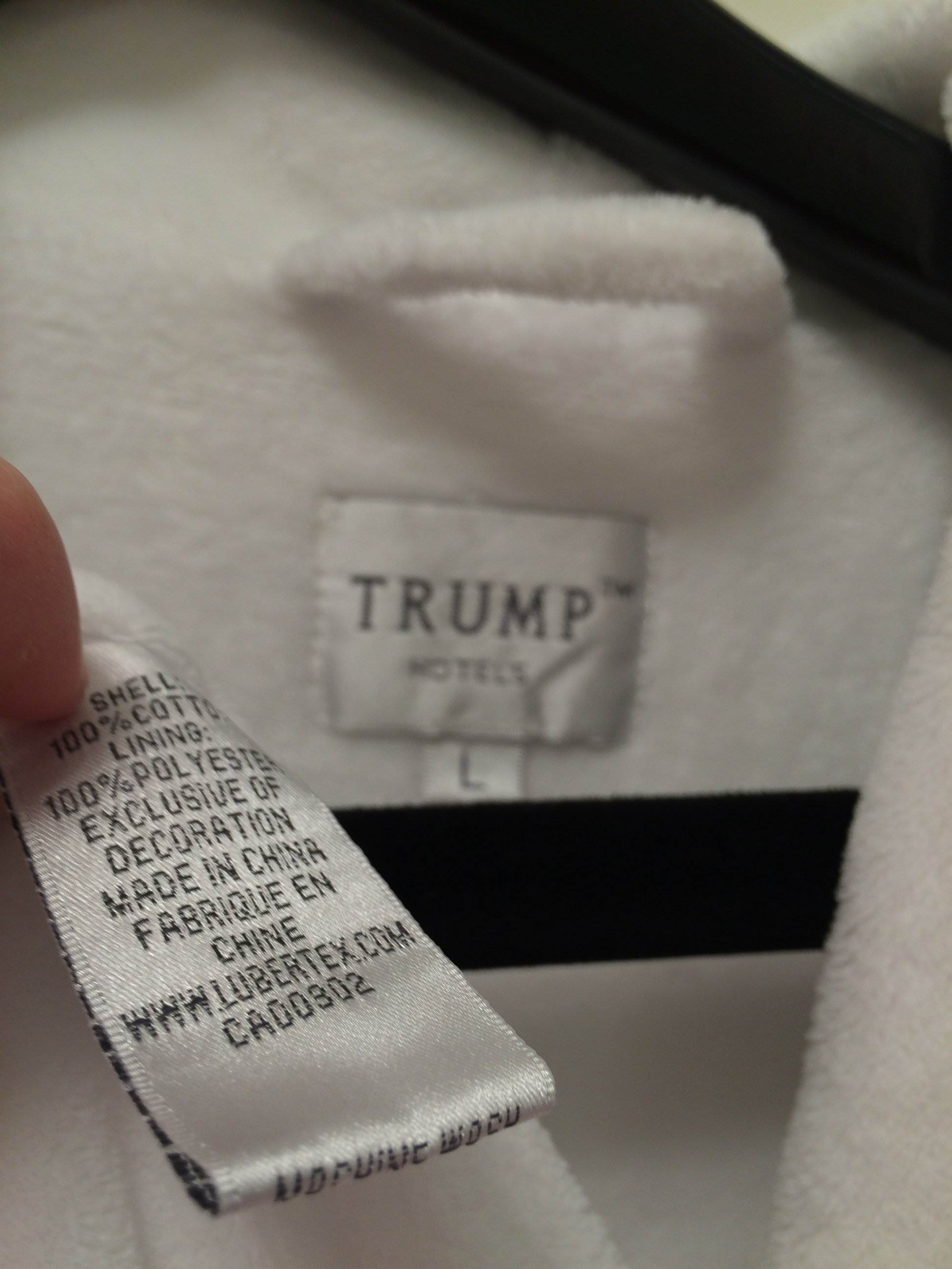 PHOTO: The 'Trump Hotels' bathrobe was made in China.