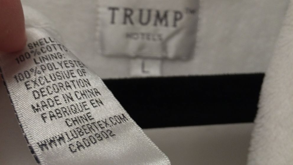 PHOTO: The 'Trump Hotels' bathrobe was made in China.