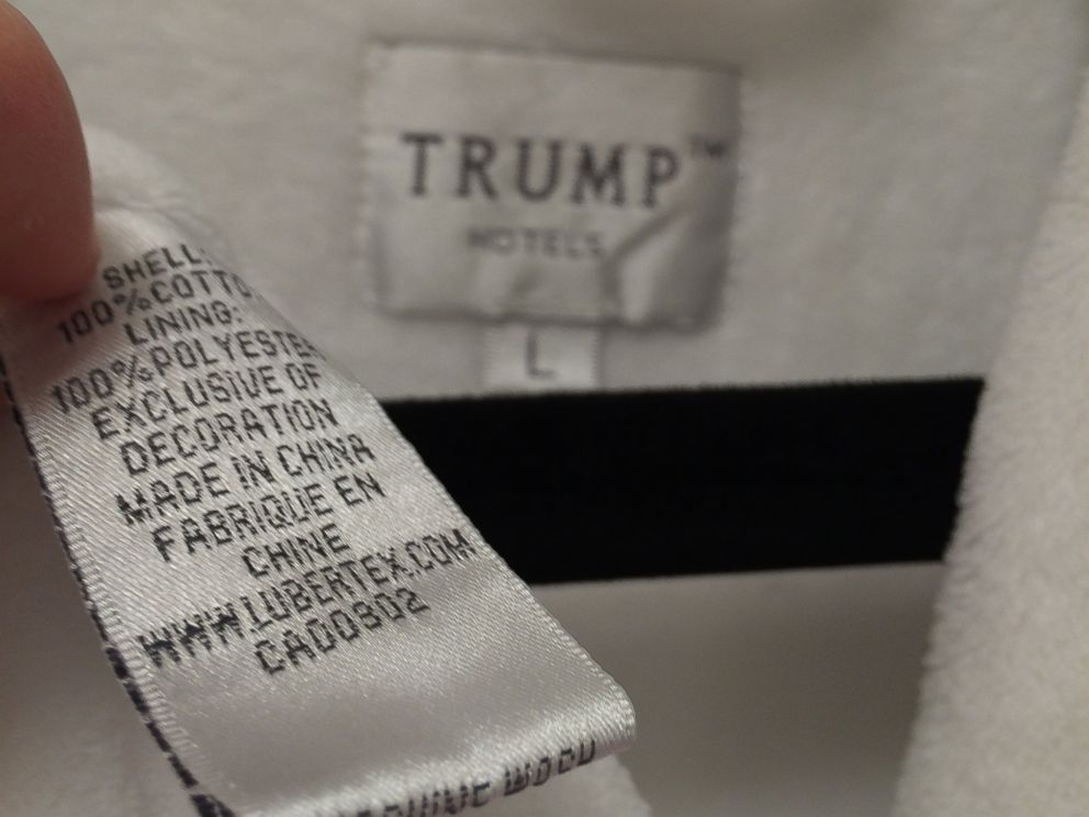 PHOTO: The Trump Hotels bathrobe was made in China.