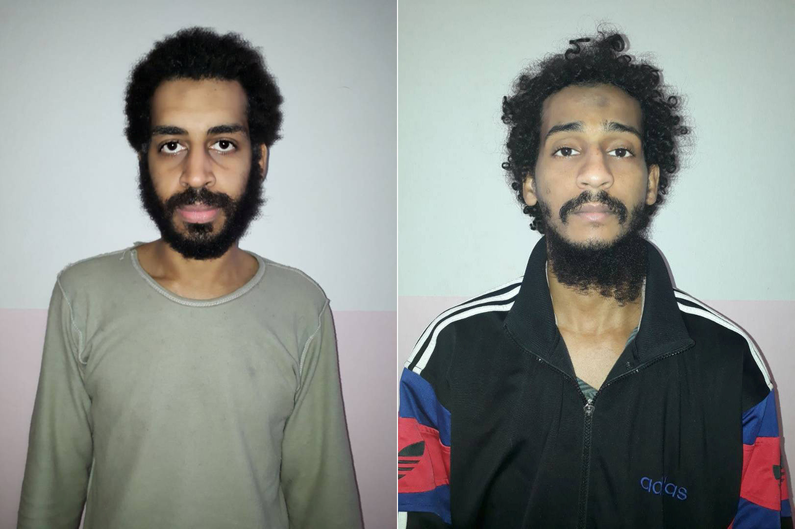 PHOTO: A combination picture shows (L-R) Alexanda Kotey and Shafee Elsheikh, who the Syrian Democratic Forces (SDF) claim are British nationals, in these undated handout pictures in Amouda, Syria released Feb. 9, 2018.