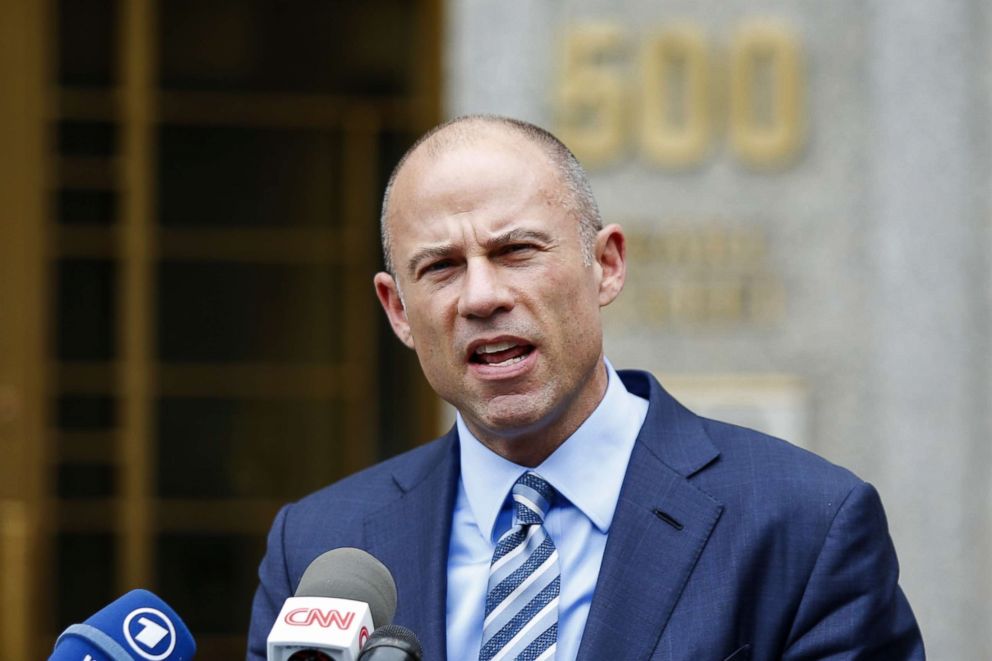 PHOTO: Michael Avenatti, lawyer of adult-film actress Stormy Daniels speaks to media as he exits court in  New York, May 30, 2018.