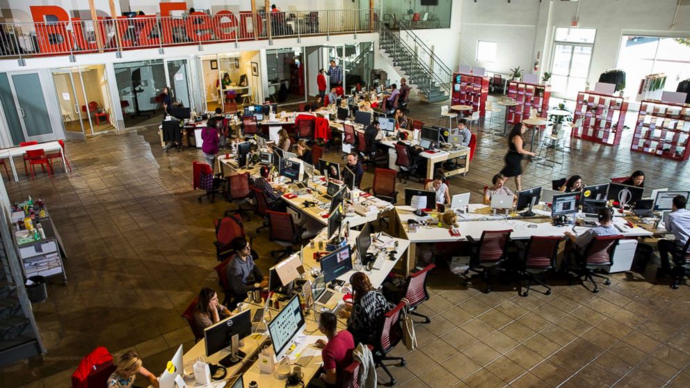 PHOTO: The newsroom of the Los Angeles headquarters of the website Buzzfeed.com, photographed Oct. 7, 2013. 