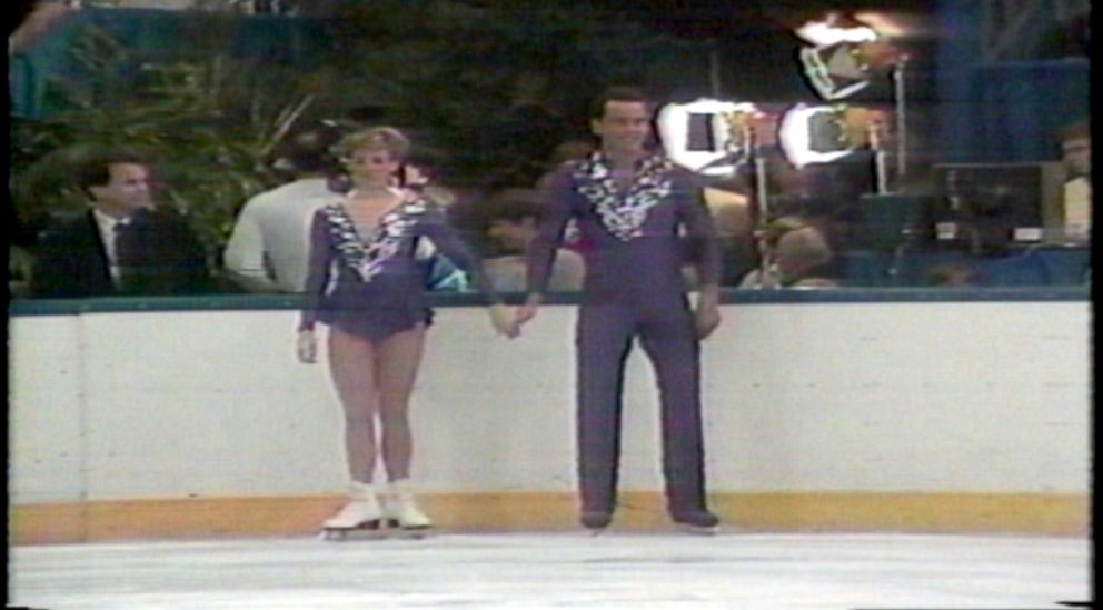 PHOTO: Maurizi, a promising pairs skater, trained under Callaghan (back left) for many years.