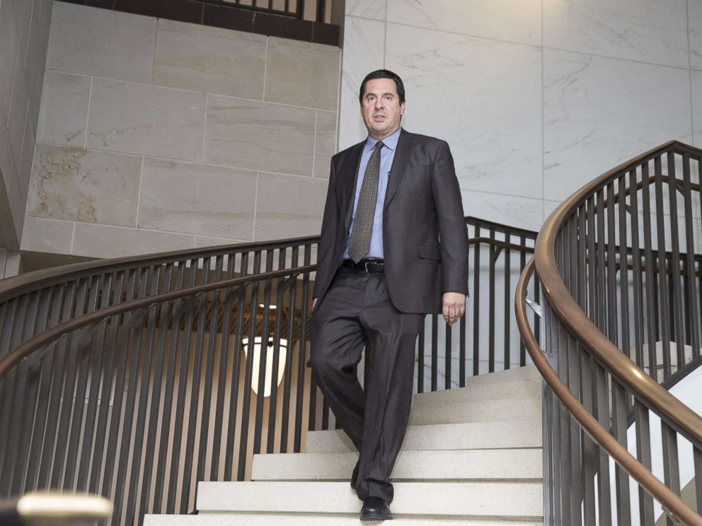 PHOTO: Chairman of the House Permanent Select Committee on Intelligence, Devin Nunes, walks to a meeting of the House Permanent Select Committee on Intelligence, on Capitol Hill, Feb. 5, 2018, in Washington.