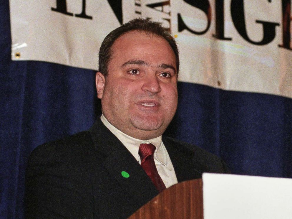 PHOTO: George Nader speaks at a Middle East Insight event in Washington, D.C. on March 18, 1999.