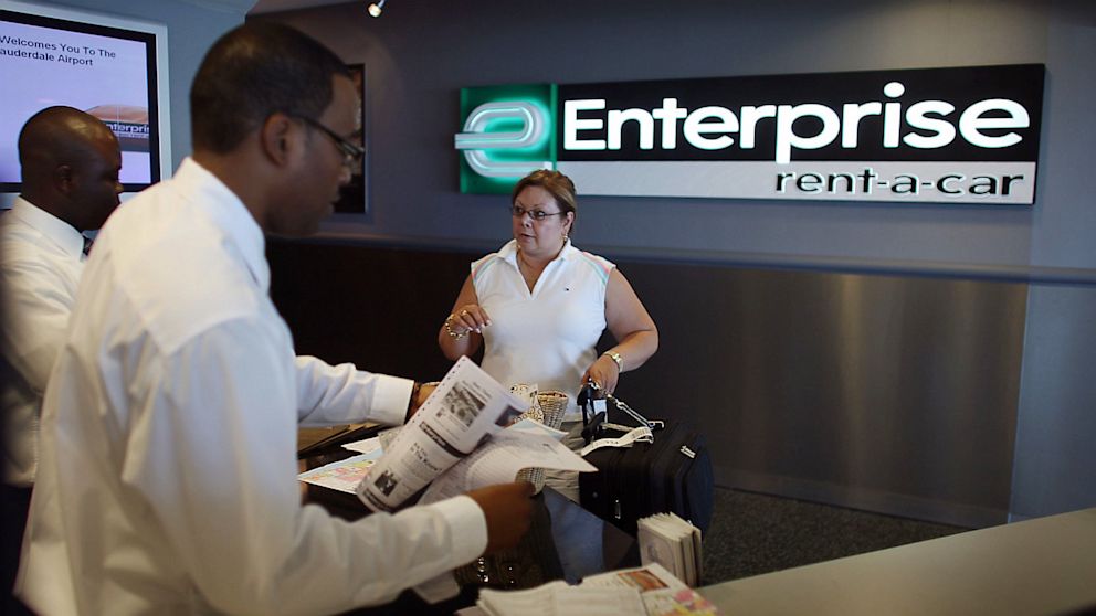 A woman picks up a vehicle at an Enterprise rent-a-car at the Fort Lauderdale-Hollywood International Airport in Fort Lauderdale, Fla., in this July 10, 2007 photo.