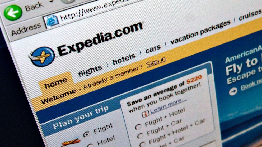The Expedia.com home page is pictured on a computer screen in New York in this May 11, 2006 file photo. 