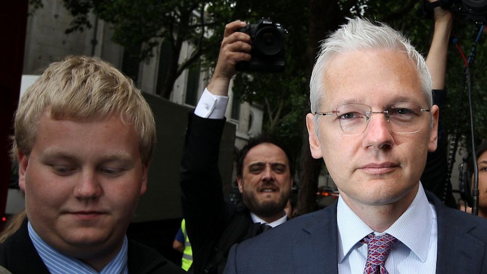  Sigurdur Thordarson, left, walks with WikiLeaks website founder Julian Assange, right, as he arrives at The High Court on July 13, 2011 in London, England.