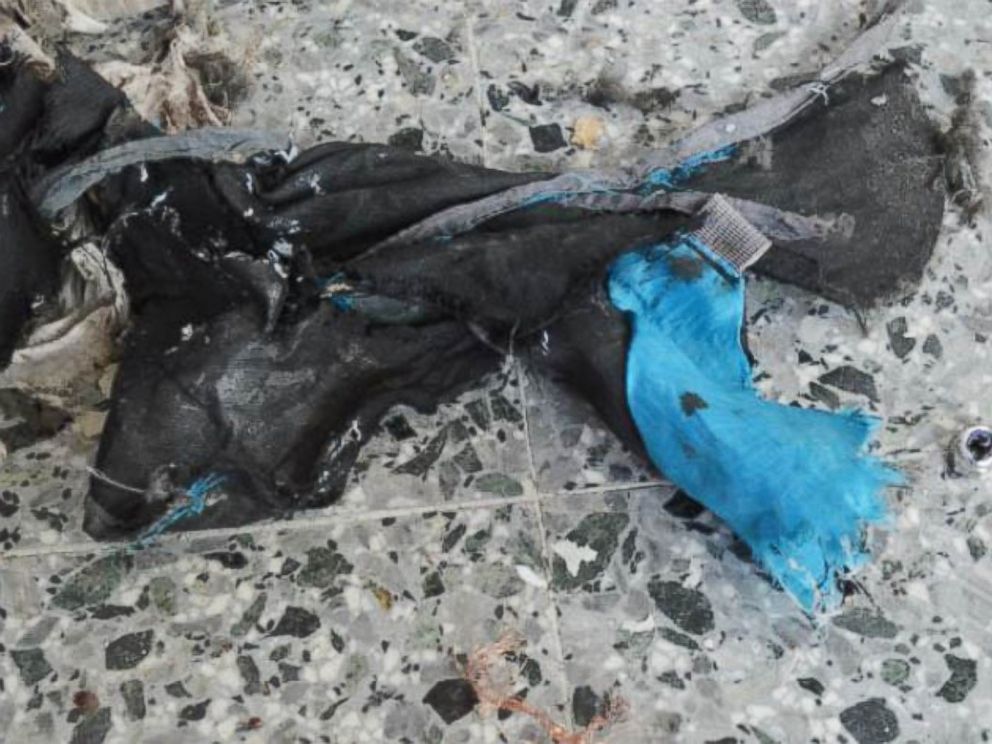 PHOTO: Remnants of the backpack Abedi likely used to carry the device on the train.