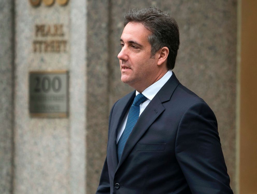 PHOTO: Michael Cohen, a longtime personal lawyer and confidante for President Donald Trump, leaves the United States District Court Southern District of New York on May 30, 2018 in New York City.