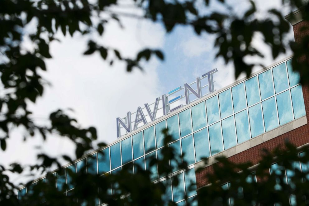 PHOTO: A logo sign outside of the headquarters of the Navient Corporation in Wilmington, Del., Aug. 29, 2015.