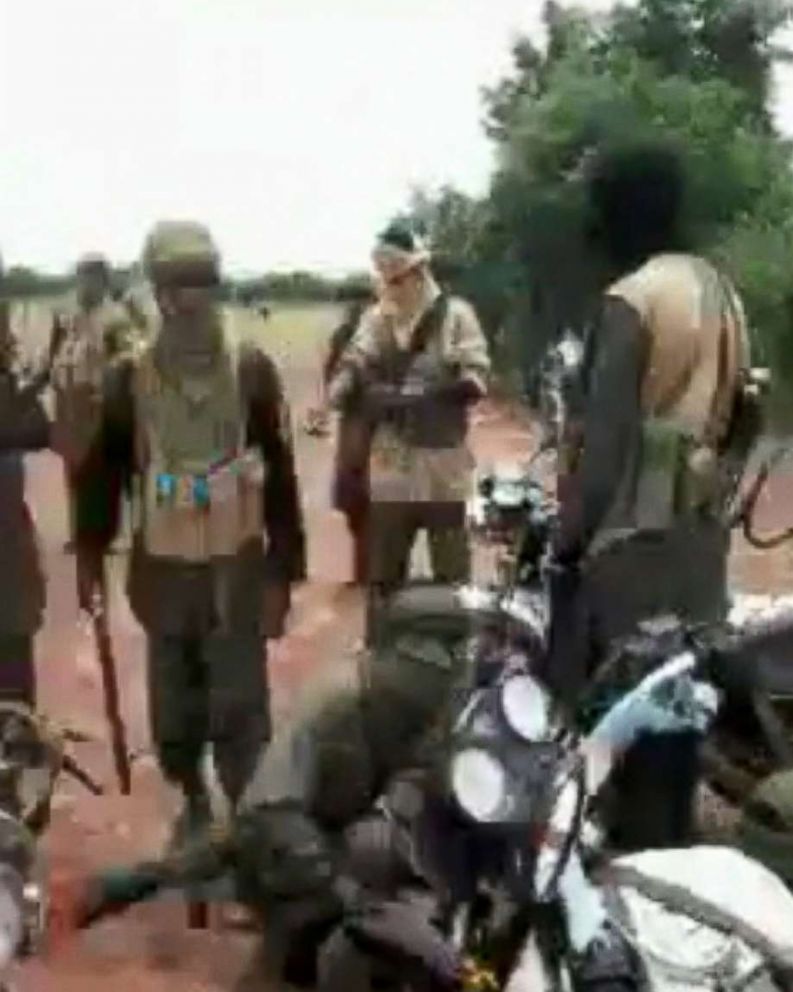PHOTO: Video showing a group of heavily armed young men on motorbikes was provided to ABC News by a former U.S. military expert on West Africa who says it came from villagers in the vicinity of the attack that killed four U.S. soldiers.