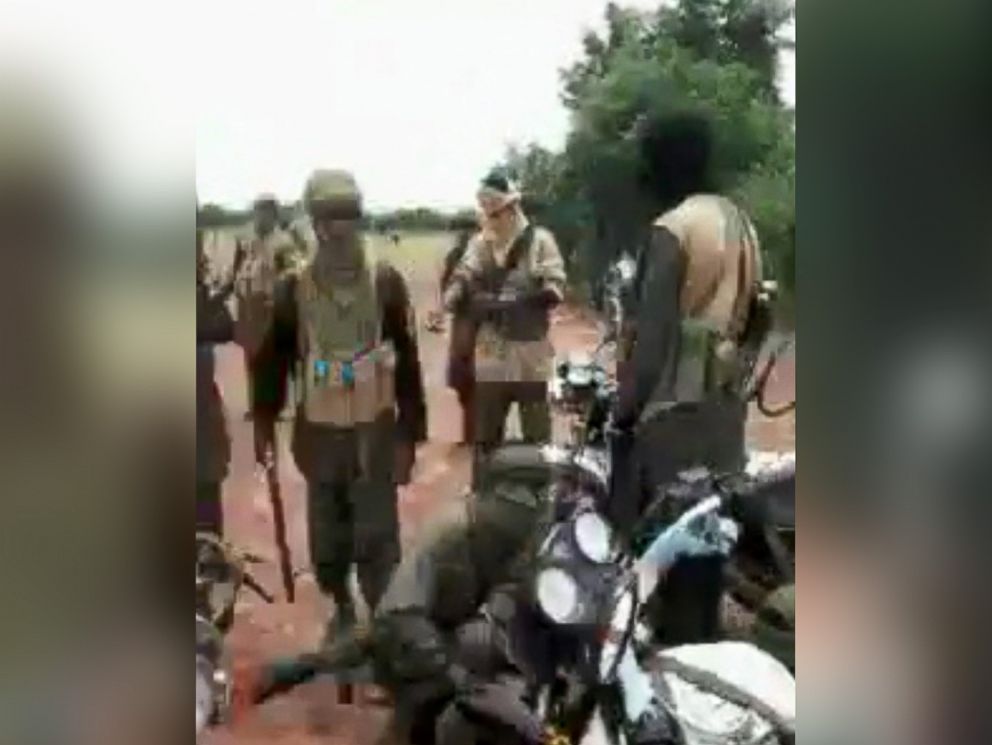 PHOTO: Video showing a group of heavily armed young men on motorbikes was provided to ABC News by a former U.S. military expert on West Africa who says it came from villagers in the vicinity of the attack that killed four U.S. soldiers.