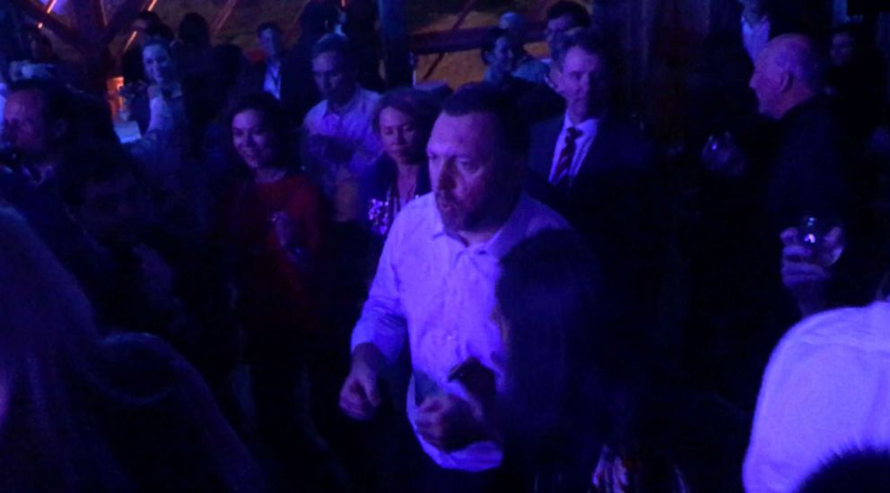 PHOTO: Russian billionaire Oleg Deripaska took to the dance floor at his party in Davos on Friday night.