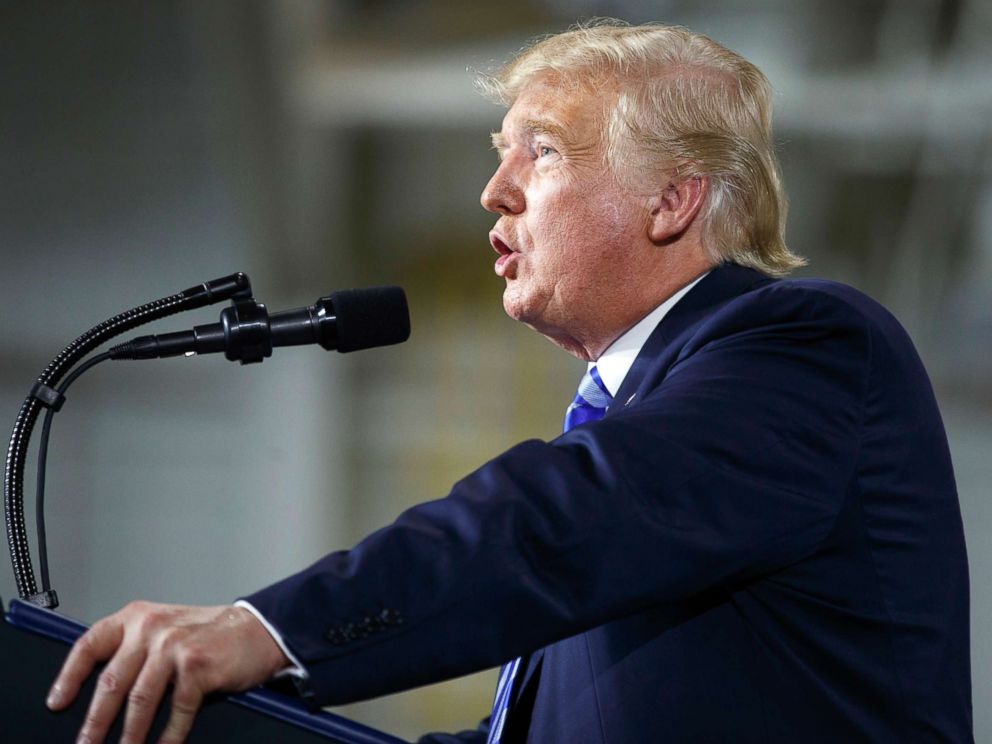 PHOTO: President Donald Trump speaks before signing a $716 billion defense policy bill named for Sen. John McCain, Aug. 13, 2018, in Fort Drum, N.Y.