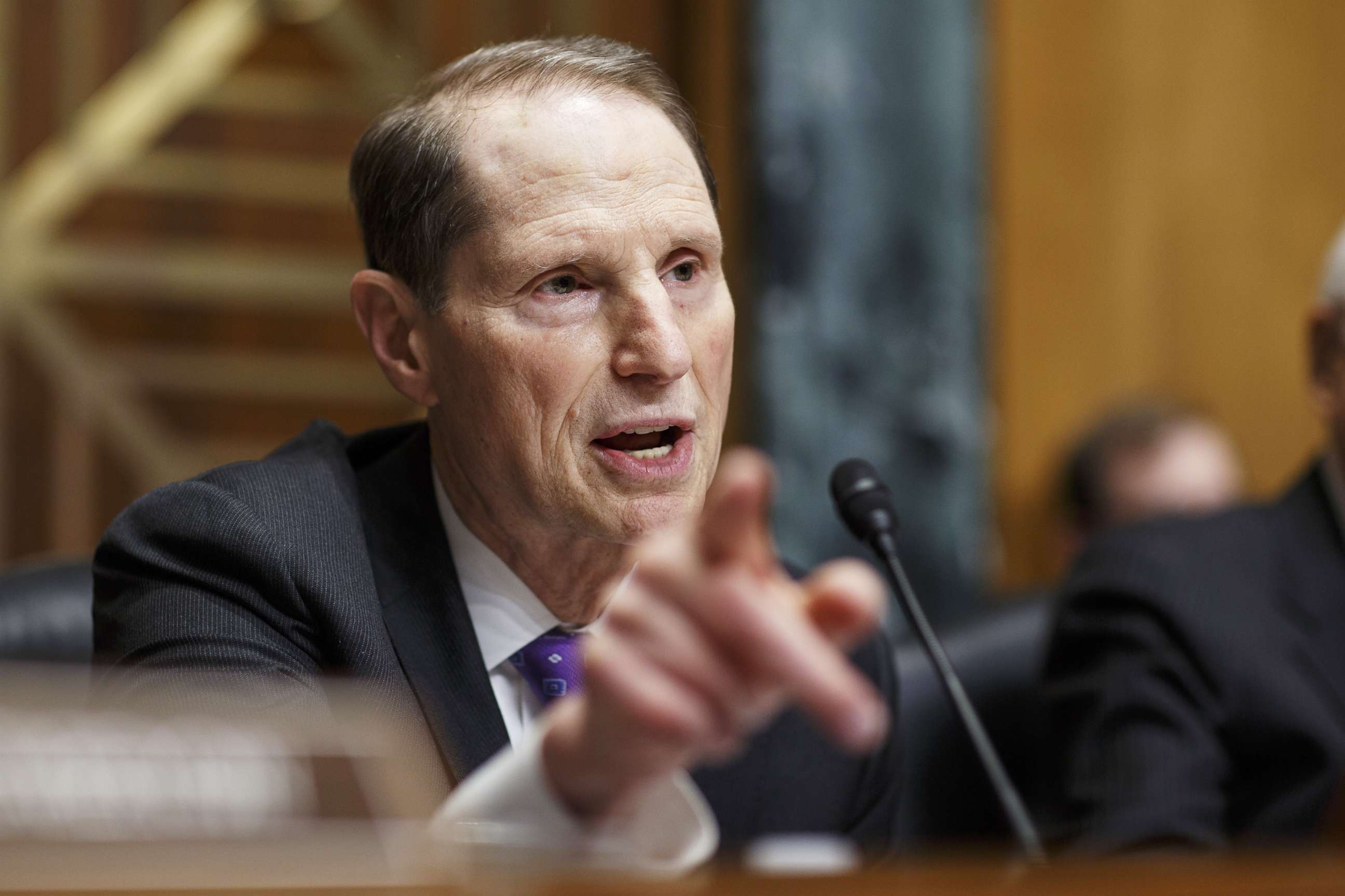 PHOTO: Senator Ron Wyden asks a question during a Senate Finance Committee hearing on Capitol Hill in Washington, March 22, 2018.