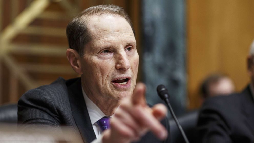 PHOTO: Senator Ron Wyden asks a question during a Senate Finance Committee hearing on Capitol Hill in Washington, March 22, 2018.