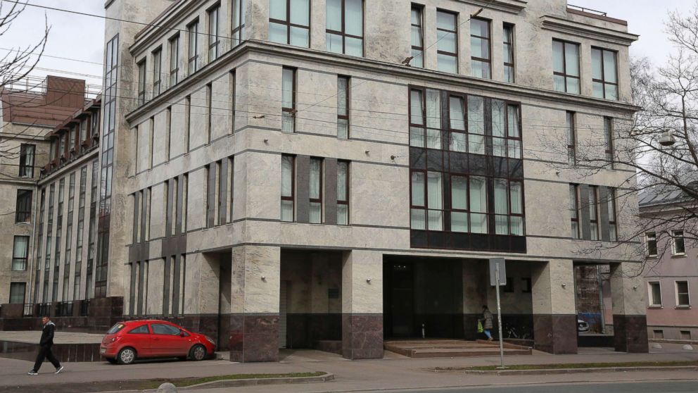 The building known as the "troll factory" or the Internet Research Agency in St. Petersburg, Russia, is pictured in this April 19, 2015 file photo.