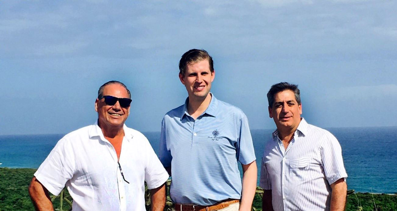 PHOTO: Cap Cana developers Ricardo and Fernando Hazoury welcomed Eric Trump to the Dominican Republic in February 2017 and posted a photo on their website to mark the occasion.