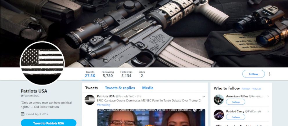 PHOTO: A screen grab from the Twitter website shows an account that was believed to be part of a suspected bot network that was recently removed by Twitter.