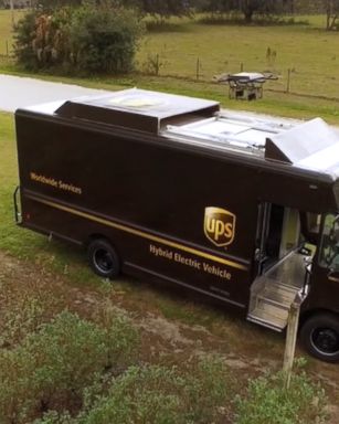 VIDEO: The package delivery company equipped the trucks with rooftop battery chargers.