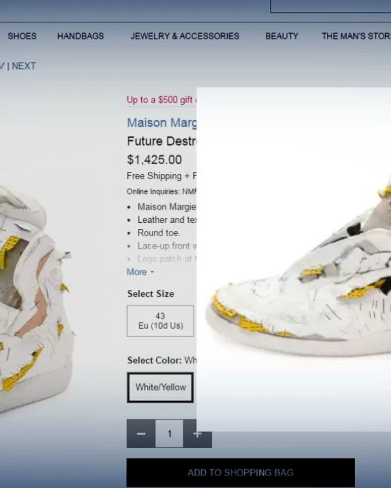 Neiman Marcus is selling $1,425 'destroyed' sneakers