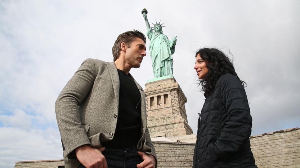 PHOTO: Carolyn Rafaelian, the owner of the jewelry brand Alex and Ani, speaks with David Muir about the collection Liberty Copper, which uses material left over from the Statue of Liberty's 1980s renovation.